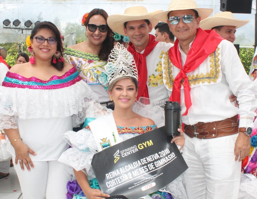 Heidy Lorena Sánchez, Personera de Neiva, Adriana Escobar, Contralora del Huila, José Hildebrand Perdomo y Geraldin Plazas Barajas, Reina de la Alcaldía 2018.